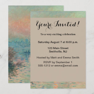 Monet Sunset on the Seine Fine Art Impressionism Invitation