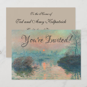 Monet Sunset on the Seine Fine Art Impressionism Invitation