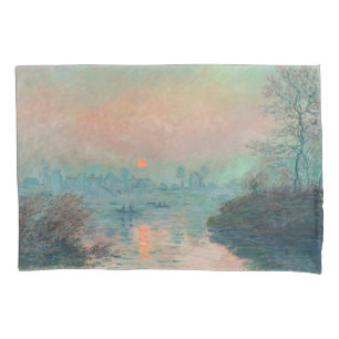 Monet Sunset on the Seine Fine Art Impressionism Pillowcase