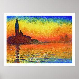Monet Sunset: San Giorgio Maggiore at Dusk II Poster