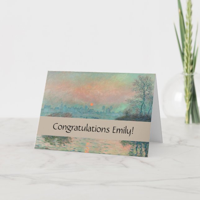 Monet Sunset Seine Fine Art Impressionism  Card (Front)