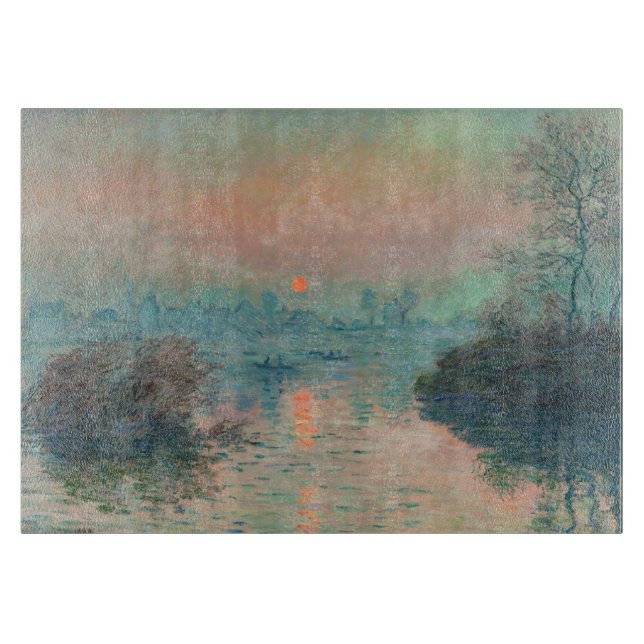 Monet Sunset Seine Fine Art Impressionism  Cutting Board (Front)