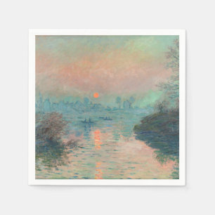 Monet Sunset Seine Fine Art Impressionism  Napkin