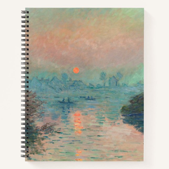 Monet Sunset Seine Fine Art Impressionism  Notebook (Front)