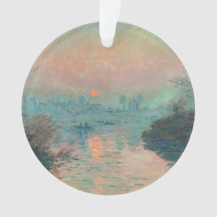 Monet Sunset Seine Fine Art Impressionism  Ornament