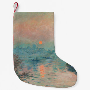 Monet Sunset Seine Fine Art Impressionism  Small Christmas Stocking