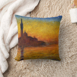 Monet Sunset Venice Colorful Impressionism Art Cushion