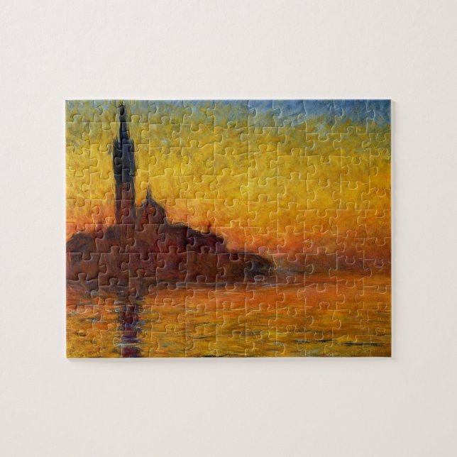 Monet Sunset Venice Colorful Impressionism Art Jigsaw Puzzle (Horizontal)