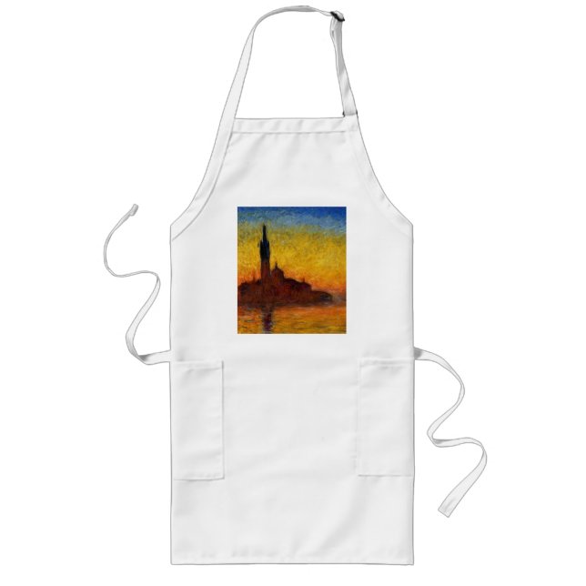 Monet Sunset Venice Colorful Impressionism Art Long Apron (Front)