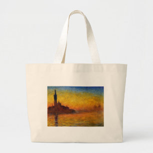 Monet Sunset Venice Colourful Impressionism Art Large Tote Bag