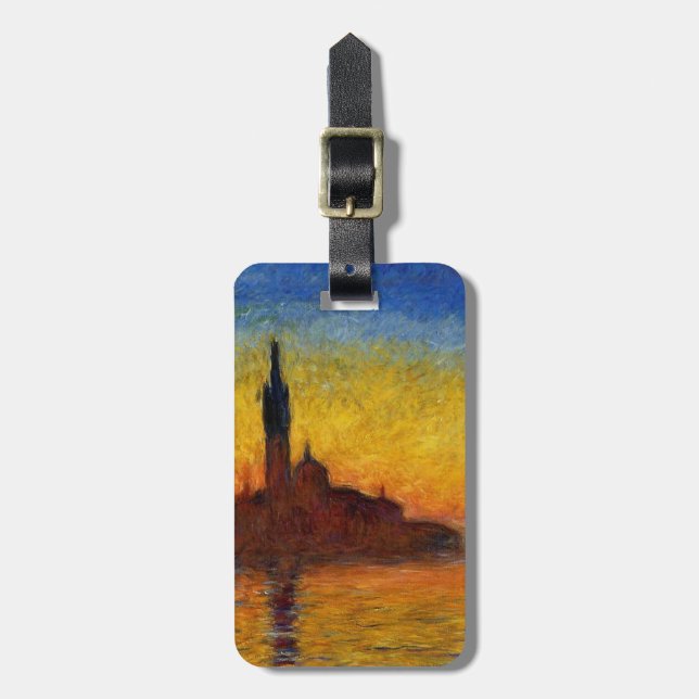 Monet Sunset Venice Colourful Impressionism Art Luggage Tag (Front Vertical)