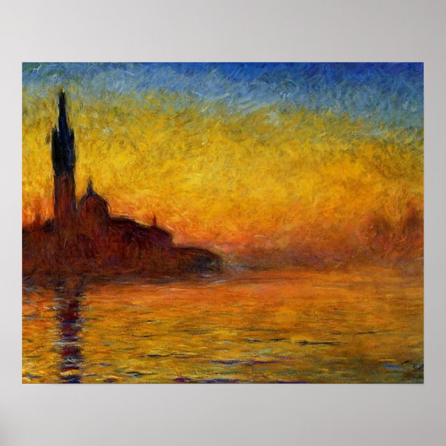 Monet Sunset Venice Colourful Impressionism Art Poster (Front)