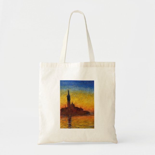Monet Sunset Venice Colourful Impressionism Art Tote Bag (Front)