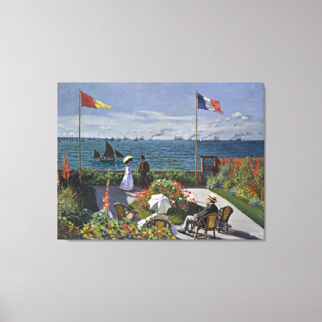 Monet - Terrace at Sainte Adresse Canvas Print (Front)