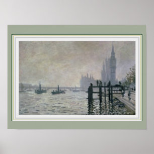 Monet Thames Below Westminster 16 x 12 Poster