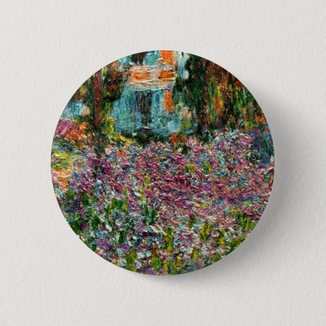Monet The Artist’s Garden at Giverny  6 Cm Round Badge (Front)