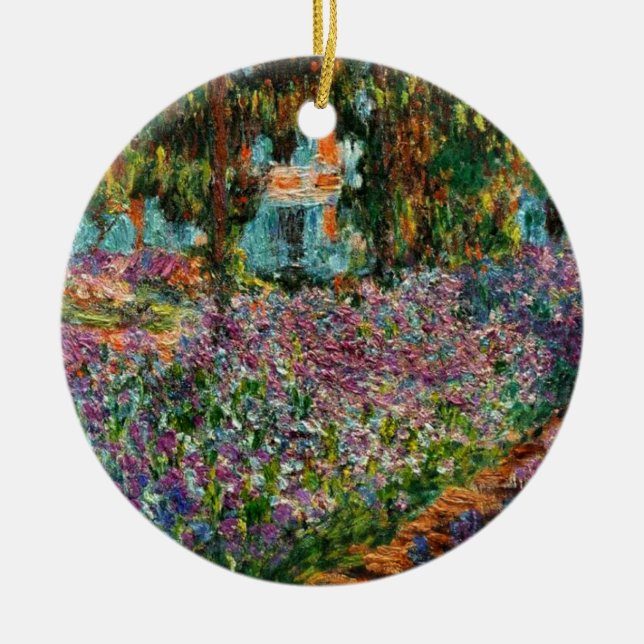 Monet The Artist’s Garden at Giverny  Ceramic Tree Decoration (Front)