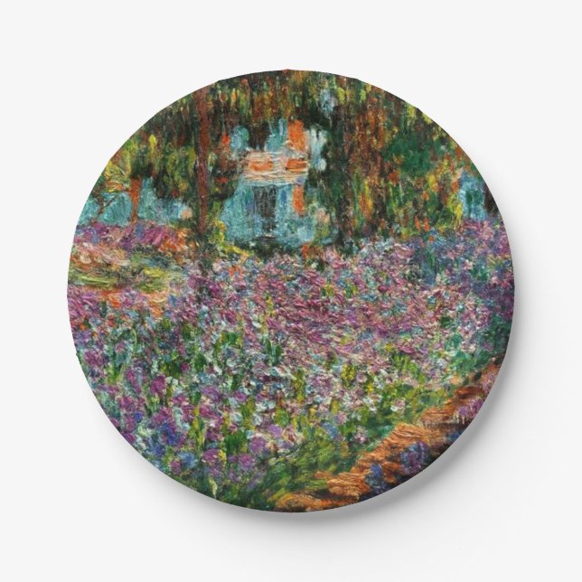 Monet The Artist’s Garden at Giverny  Paper Plate (Front)