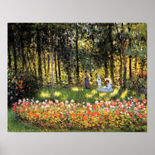 Monet - The Artist's Family in the Garden Poster