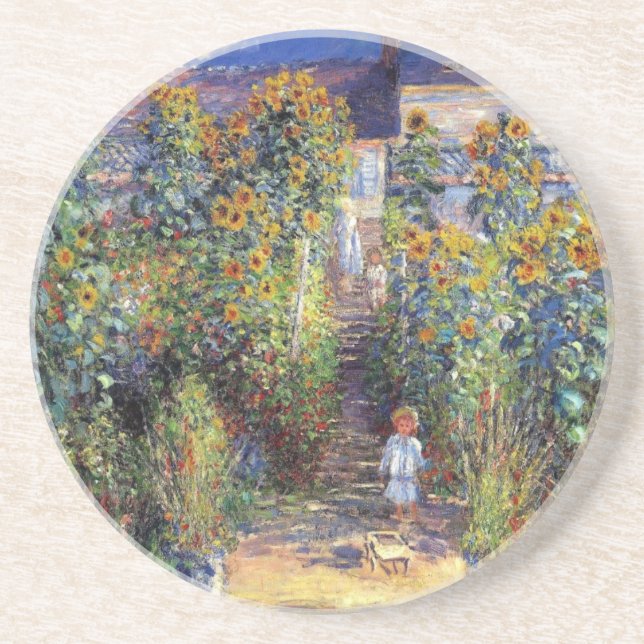 Monet, "The Artist's Garden at Vétheuil" Coaster (Front)