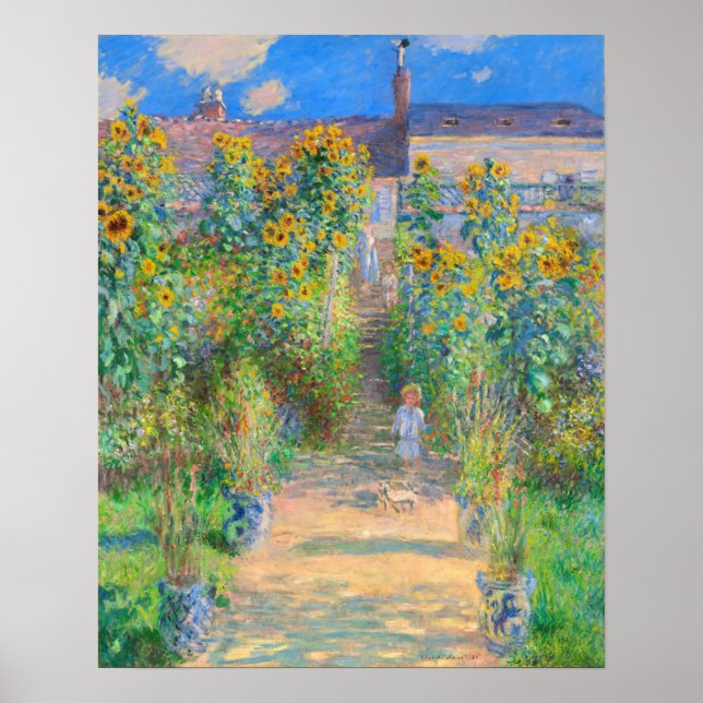 Monet The Artist's Garden at Vétheuil  Poster (Front)