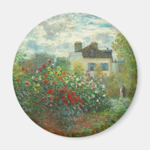 Monet The Artists Garden in Argenteuil Magnet