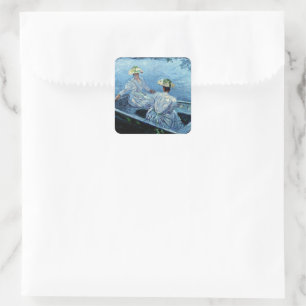 Monet - The Blue Rowboat Square Sticker