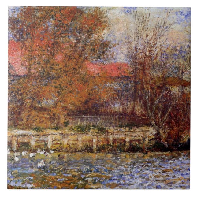 Monet - The Duck Pond, fine art painting Tile (Front)