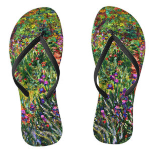 Monet - The Iris Garden at Giverny Flip Flops