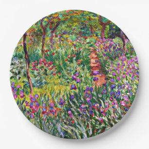 Monet - The Iris Garden at Giverny Paper Plate