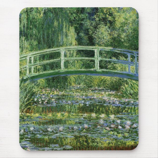Monet - The Japanese Bridge, 1899,  Mouse Mat (Front)
