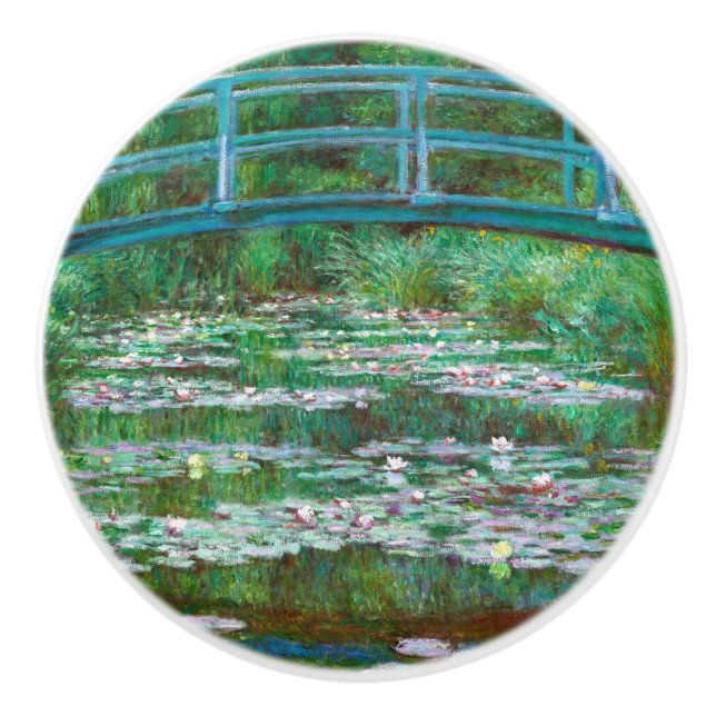 Monet The Japanese Footbridge Fine Art Ceramic Knob (Front)