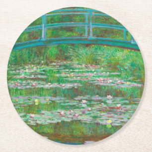 Monet The Japanese Footbridge Round Paper Coaster