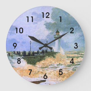 Monet - The Jetty at Le Havre, Large Clock