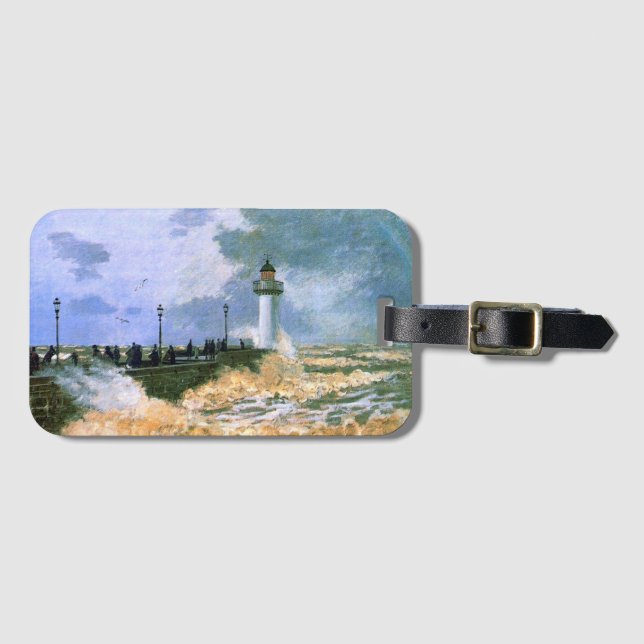 Monet - The Jetty at Le Havre Luggage Tag (Front Horizontal)