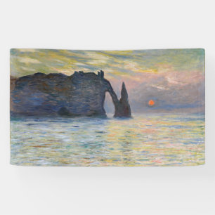 Monet - The Manneport, Cliff at Etretat, Sunset Banner