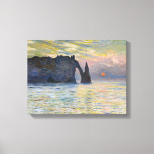 Monet - The Manneport, Cliff at Etretat, Sunset Canvas Print