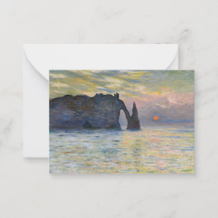 Monet - The Manneport, Cliff at Etretat, Sunset Card