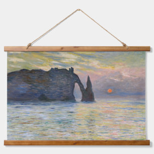 Monet - The Manneport, Cliff at Etretat, Sunset Hanging Tapestry