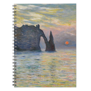 Monet - The Manneport, Cliff at Etretat, Sunset Notebook
