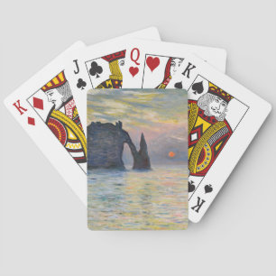 Monet - The Manneport, Cliff at Etretat, Sunset Playing Cards