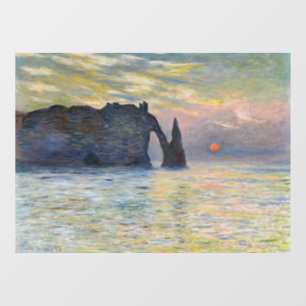 Monet - The Manneport, Cliff at Etretat, Sunset Window Cling