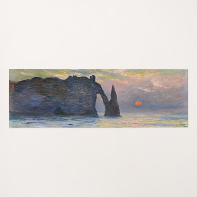 Monet - The Manneport, Cliff at Etretat, Sunset Yoga Mat (Back (Horizontal))