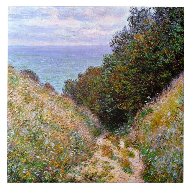 Monet - The Path at La Cavee, Pourville Tile (Front)