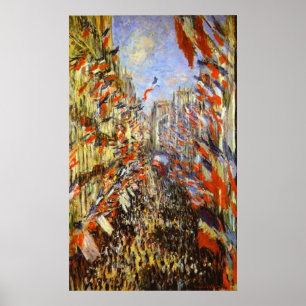 Monet, The Rue Montorgeuil, Paris, 30 June 1878 Poster