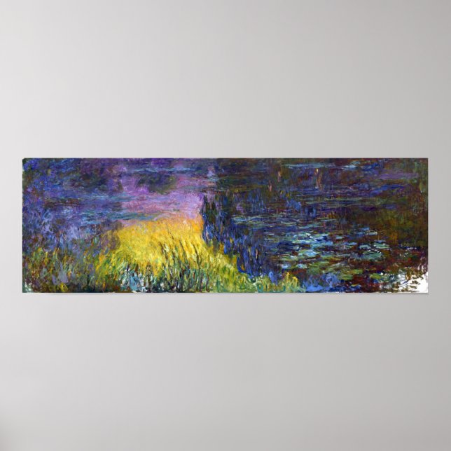 Monet - The Water Lilies Setting Sun Poster (Front)