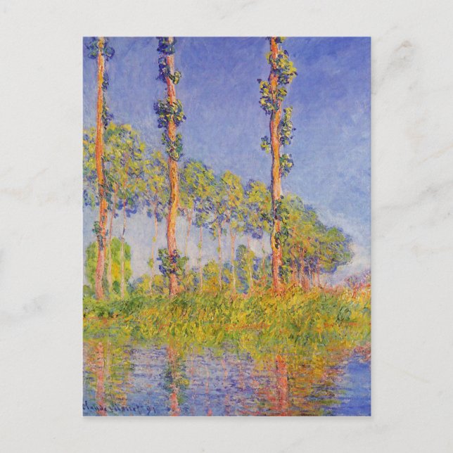 Monet Three Poplars Summer Vintage Landscape Postcard (Front)
