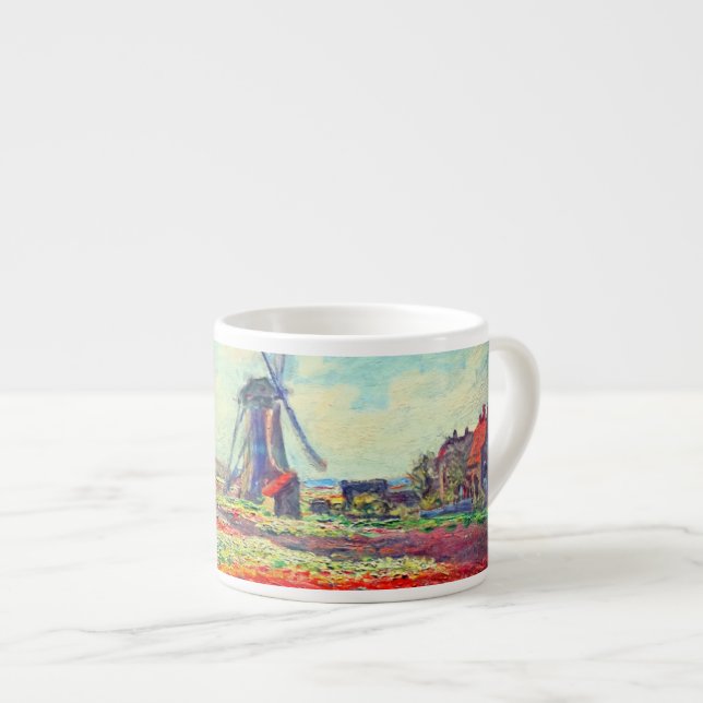 Monet Tulips Windmill Espresso Cup (Front Right)