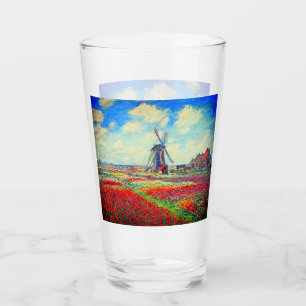 Monet Tulips Windmill Glass