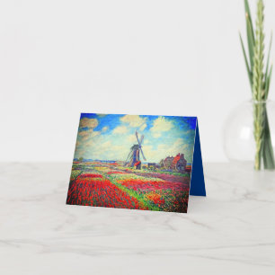Monet Tulips Windmill Invitation